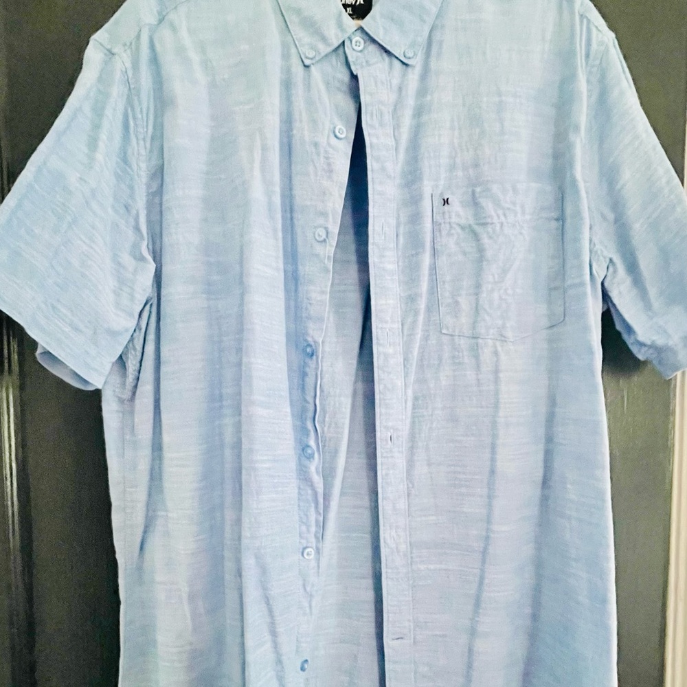 Hurley Light Blue Casual Button Down Shirt